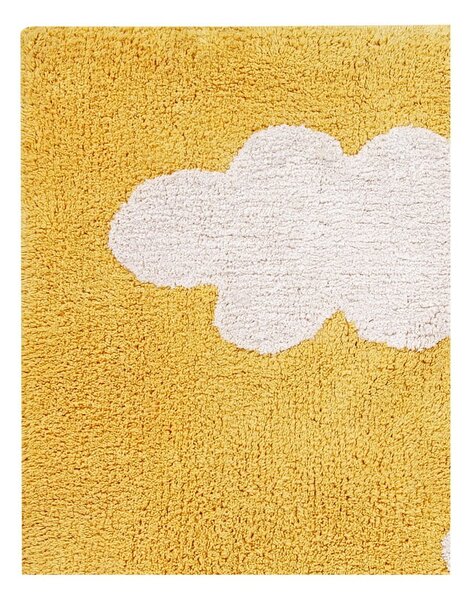 Pratelný ručně tkaný bavlněný dětský koberec v hořčicové barvě 120x160 cm Clouds Mustard – Lorena Canals