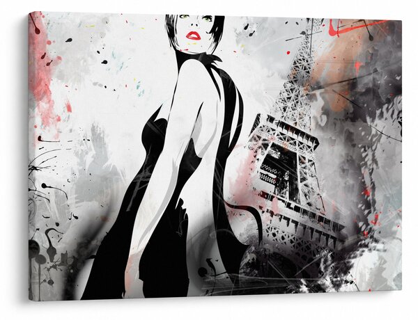 Obraz - Lady a Eiffelova věž (70x50 cm)