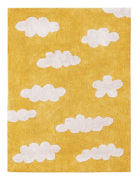 Pratelný ručně tkaný bavlněný dětský koberec v hořčicové barvě 120x160 cm Clouds Mustard – Lorena Canals