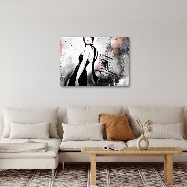Obraz - Lady a Eiffelova věž (70x50 cm)