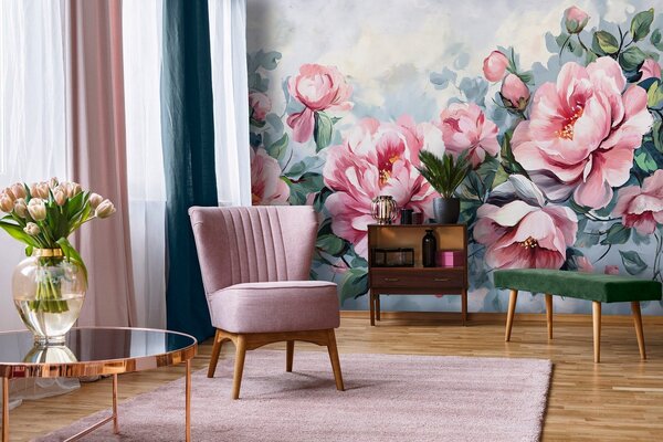 Fototapety vliesové: Flowers Large Pink - 254x184 cm
