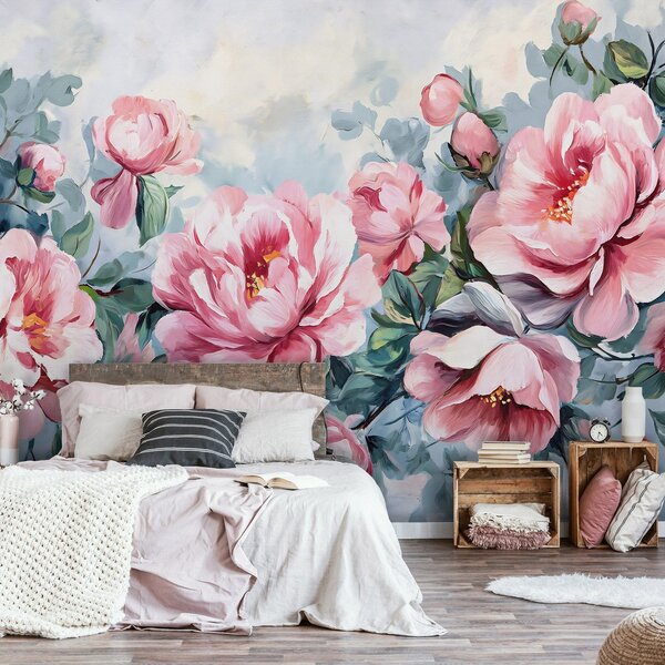 Fototapety vliesové: Flowers Large Pink - 254x184 cm