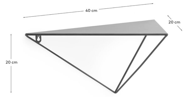 Černá kovová police Kave Home Teg 40 x 20 cm