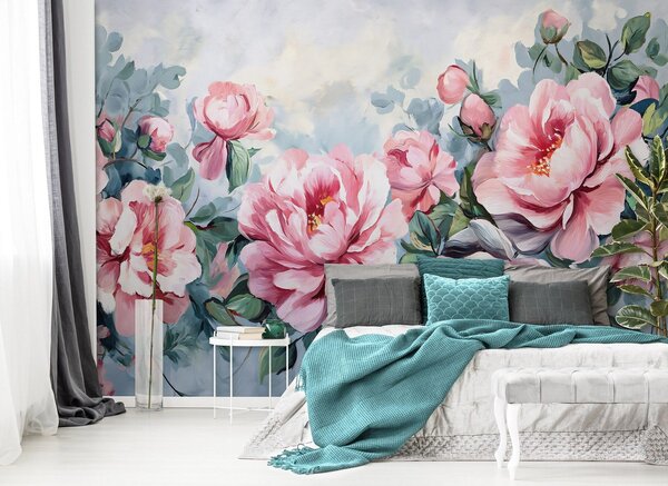 Fototapety vliesové: Flowers Large Pink - 254x184 cm