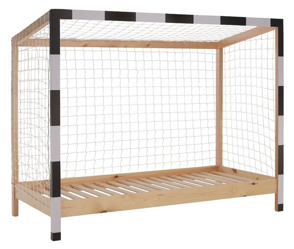 Dětská postel 90 cm Facilmente (přírodní + bílá + černá) (s roštem)