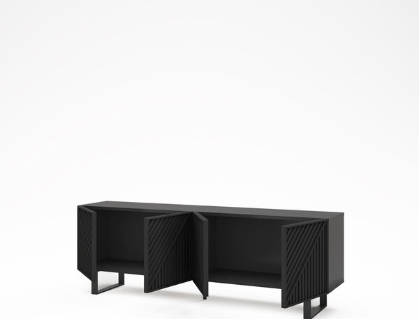 Černý TV stolek 161x55x35 cm Peta – Marckeric