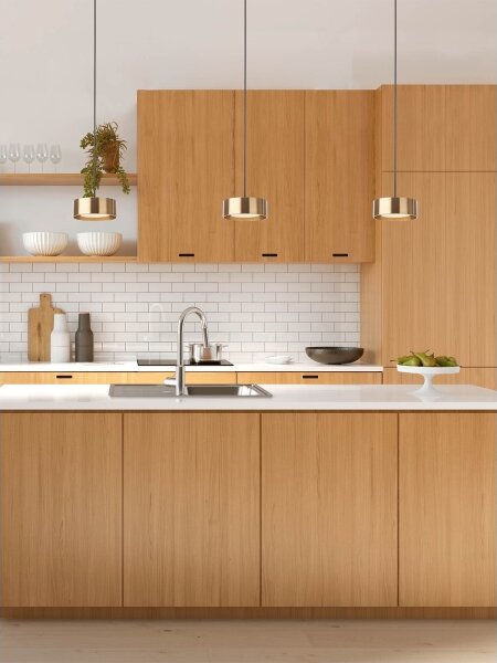 Redo 01-3100 - LED lustr na lanku PUNKT LED/6W/230V pr. 15 cm mosaz