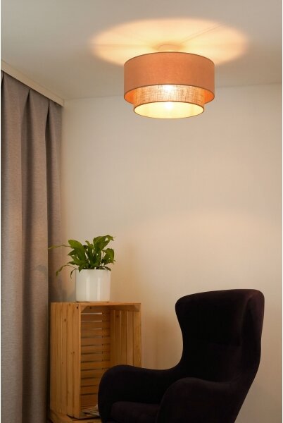 Duolla - Přisazený lustr BOHO 1xE27/15W/230V pr. 45 cm béžová/hnědá