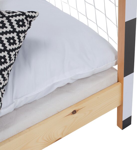 Dětská postel 90 cm Facilmente (přírodní + bílá + černá) (s roštem)