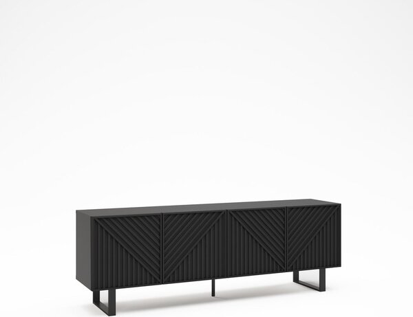 Černý TV stolek 161x55x35 cm Peta – Marckeric