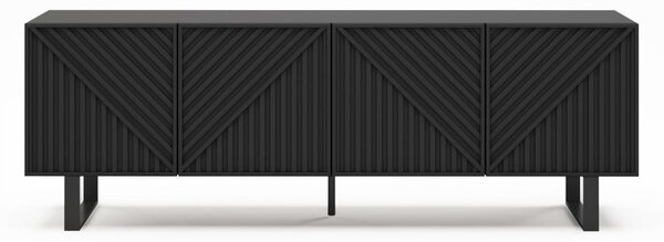 Černý TV stolek 161x55x35 cm Peta – Marckeric
