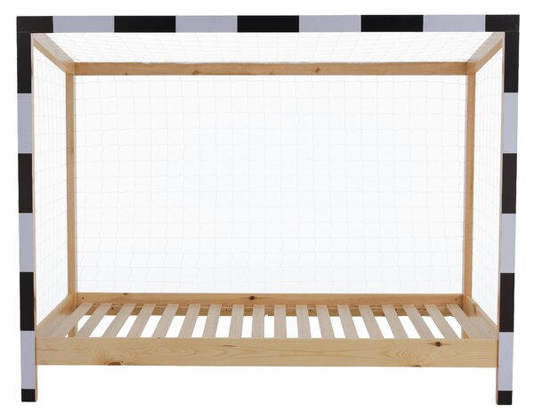 Dětská postel 90 cm Facilmente (přírodní + bílá + černá) (s roštem)