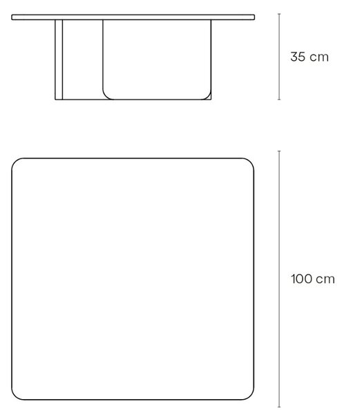 Teulat Dřevěný konferenční stolek Arq 100 x 100 cm
