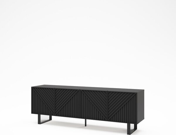 Černý TV stolek 161x55x35 cm Peta – Marckeric