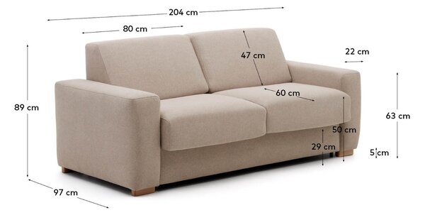 Kave Home Rozkládací pohovka Anley 204 cm