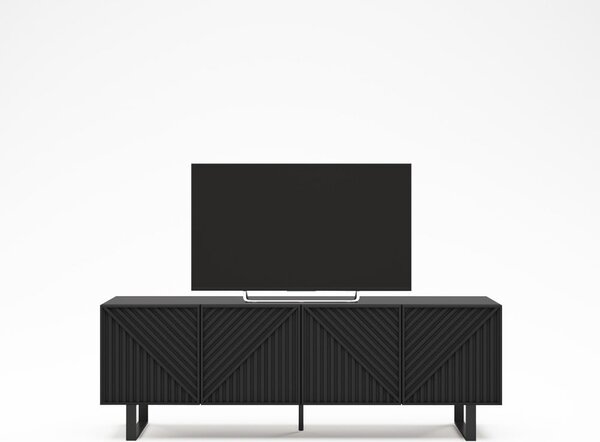 Černý TV stolek 161x55x35 cm Peta – Marckeric