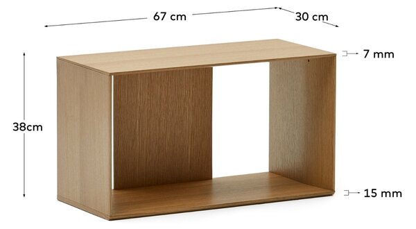 Kave Home Set čtyř dubových modulárních polic Litto