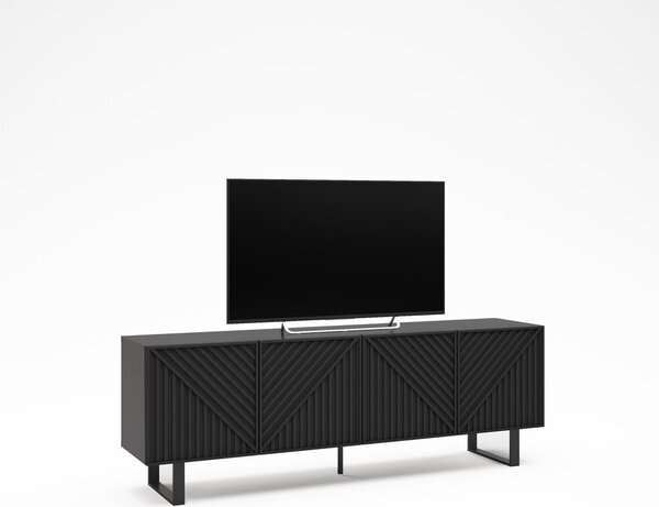 Černý TV stolek 161x55x35 cm Peta – Marckeric
