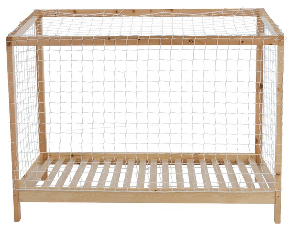 Dětská postel 90 cm Facilmente (přírodní + modrá + červená) (s roštem)
