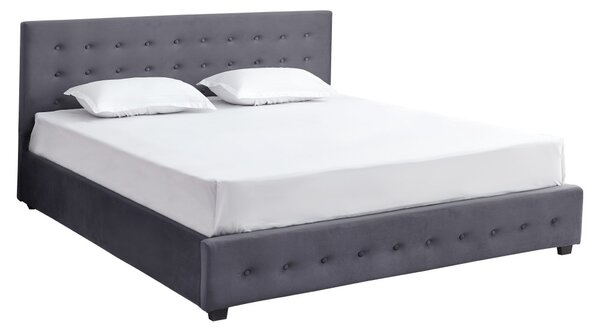 Manželská postel 180 cm Marcaje (šedá) (s roštem) (s úl. prostorem)
