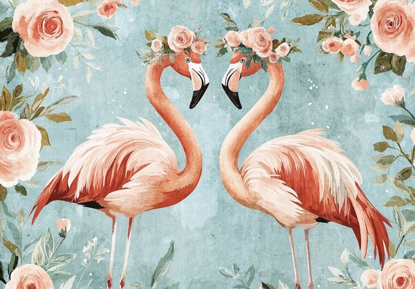 Fototapeta vliesová: Animals Flamingos Birds - 208x146 cm