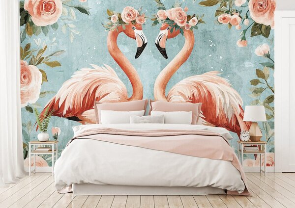 Fototapeta vliesová: Animals Flamingos Birds - 208x146 cm