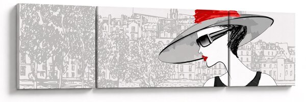 Obraz - Dáma ve městě (170x50 cm)