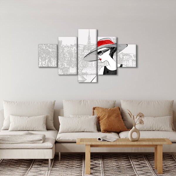 Obraz - Dáma ve městě (125x70 cm)