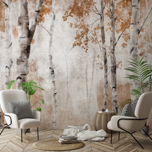 Fototapety vliesové: Birch Forest Trees - 368x254 cm