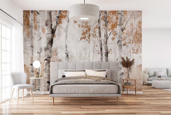 Fototapety vliesové: Birch Forest Trees - 368x254 cm