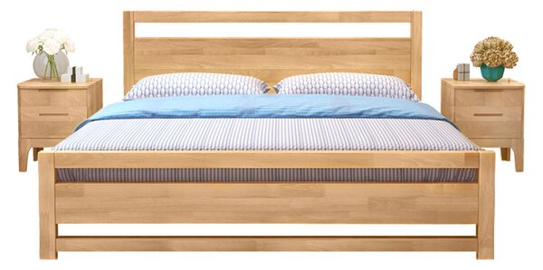 Manželská postel 160 cm Senalan (přírodní) (s roštem) (s úl. prostorem)