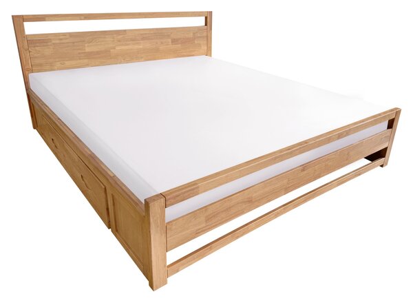 Manželská postel 160 cm Senalan (přírodní) (s roštem) (s úl. prostorem)