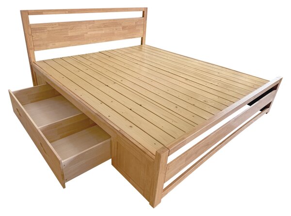 Manželská postel 160 cm Senalan (přírodní) (s roštem) (s úl. prostorem)