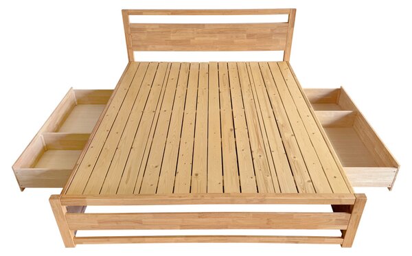 Manželská postel 160 cm Senalan (přírodní) (s roštem) (s úl. prostorem)