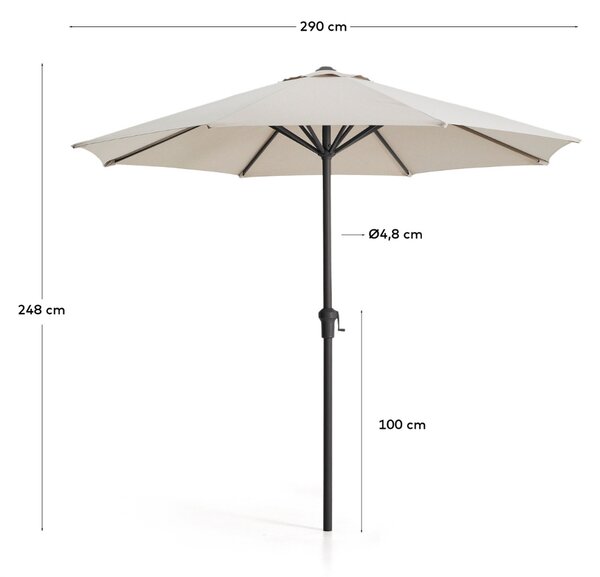 Kave Home Béžovo-šedý slunečník Milna ø 300 cm