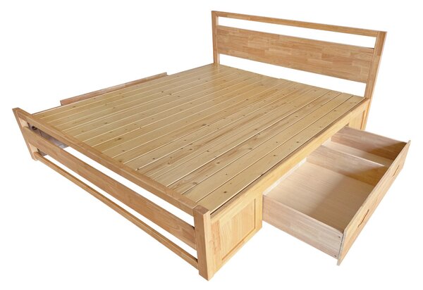 Manželská postel 160 cm Senalan (přírodní) (s roštem) (s úl. prostorem)