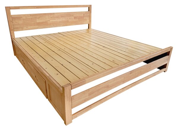 Manželská postel 160 cm Senalan (přírodní) (s roštem) (s úl. prostorem)
