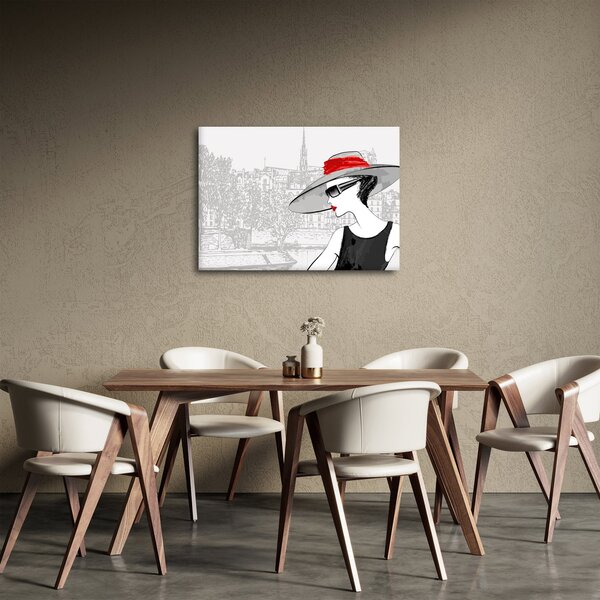 Obraz - Dáma ve městě (70x50 cm)