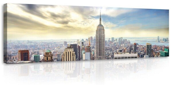 Obraz na plátně: Pohled na Manhattan - 145x45 cm