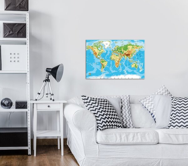 Obraz na plátně: Mapa světa (3) - 60x40 cm
