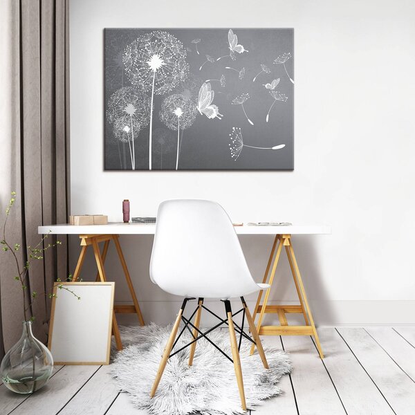 Obraz na plátně: Pampelišky a motýli - 75x100 cm