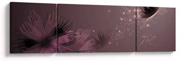 Obraz květu s motýlem (170x50 cm)