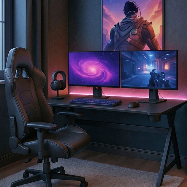 Herní pc stůl Banga (černá)