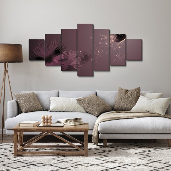 Obraz květu s motýlem (210x100 cm)
