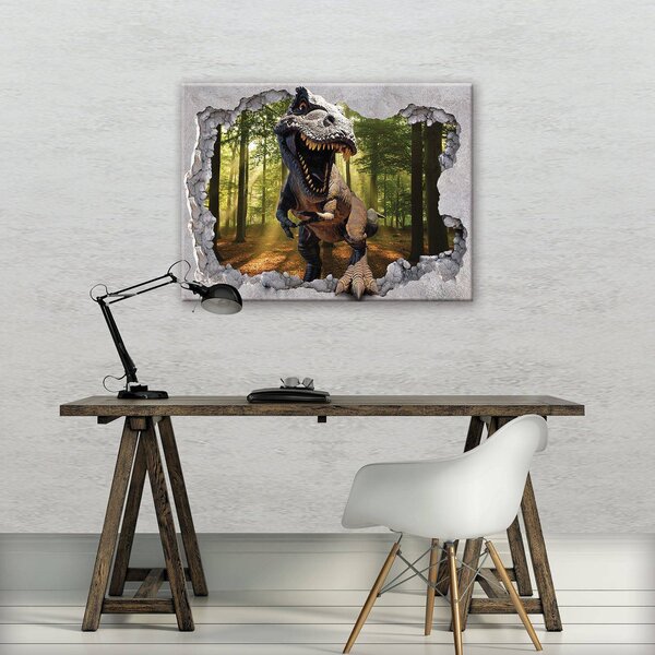 Obraz na plátně: Dinosaurus v lese - 80x60 cm
