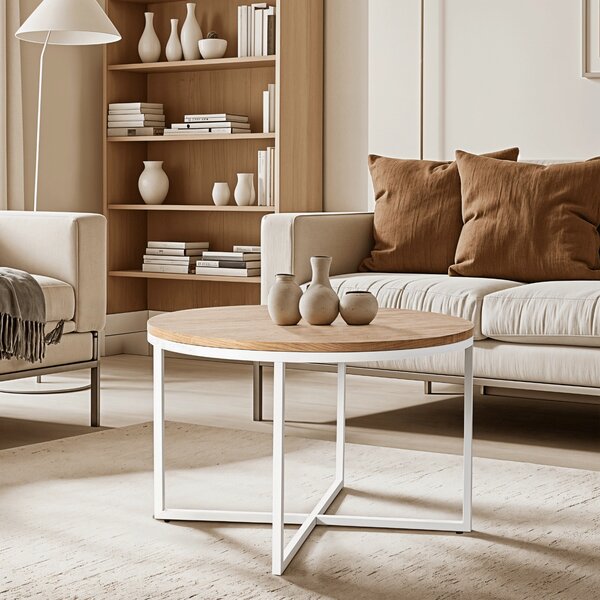 Konferenční stolek Hubiera (dub zlatý + bílá)
