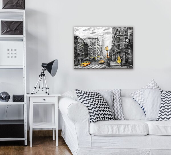 Obraz na plátně: New York (malovaný) - 70x50 cm