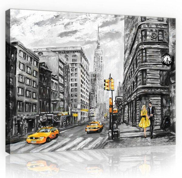 Obraz na plátně: New York (malovaný) - 80x60 cm