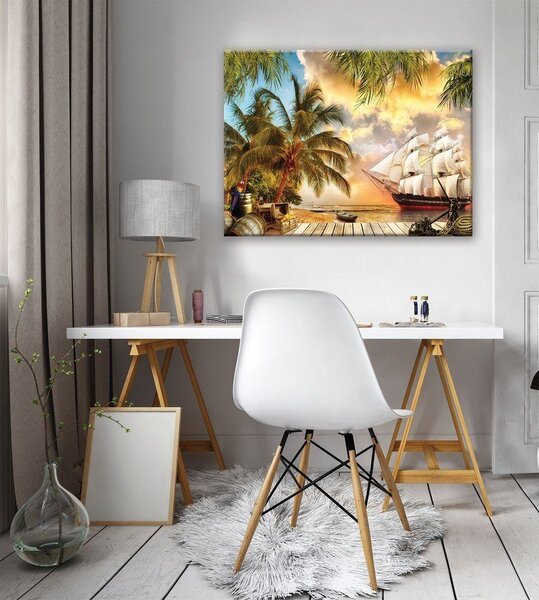 Obraz na plátně: Plachetnice v ráji - 75x100 cm
