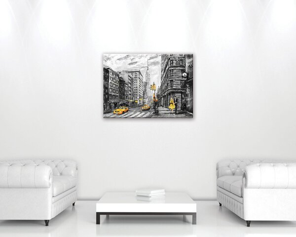 Obraz na plátně: New York (malovaný) - 70x50 cm